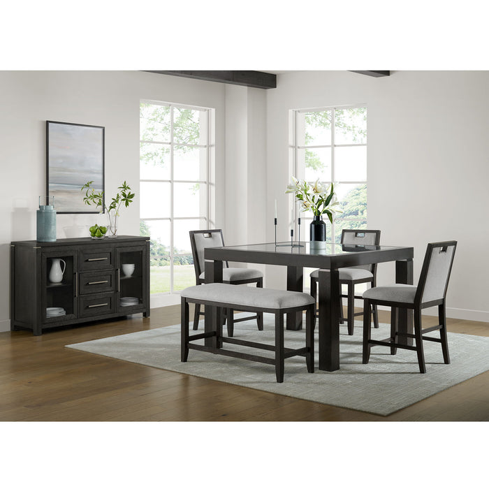 Elodie - Fabric Counter Bench - Charcoal / Gray – Counter Benches by Elements International at Furniture Wholesale Plus , Nashville furniture store