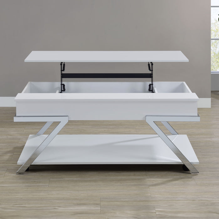 Zena - Lift-Top Cocktail Table With Casters - White – Cocktail Tables by Steve Silver Furniture at Furniture Wholesale Plus , Nashville furniture store