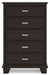 Covetown - Five Drawer Chest - Dark Brown – Accent Chests by Signature Design by Ashley® at Furniture Wholesale Plus , Nashville furniture store