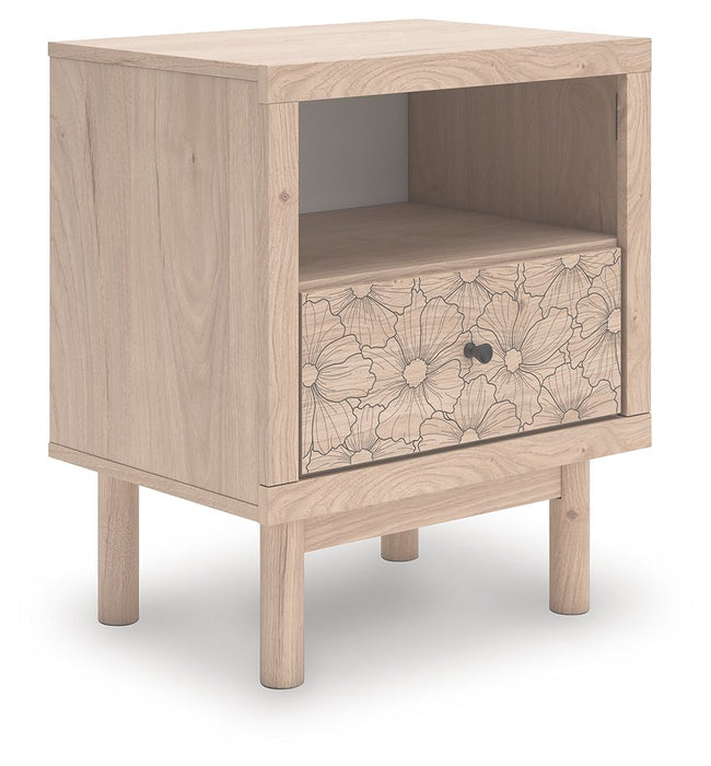Arloster - One Drawer Night Stand - Tan – Nightstands w/ Charging Stations by Signature Design by Ashley® at Furniture Wholesale Plus , Nashville furniture store