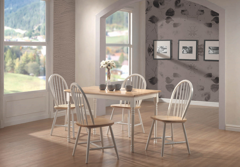 Taffee 5-piece Rectangular Dining Table Natural Brown and White - Premium Dining Room Set from Coaster Z2 Standard - Just $506! Shop now at Furniture Wholesale Plus  We are the best furniture store in Nashville, Hendersonville, Goodlettsville, Madison, Antioch, Mount Juliet, Lebanon, Gallatin, Springfield, Murfreesboro, Franklin, Brentwood