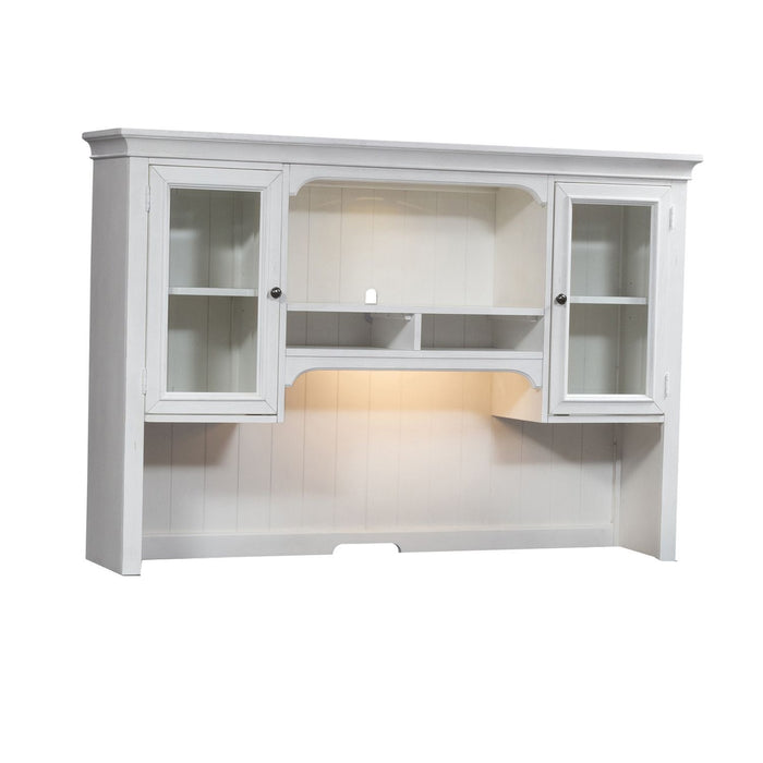 Allyson Park - Jr Executive Credenza Hutch - Wirebrushed White / Charcoal – Hutches by Liberty Furniture at Furniture Wholesale Plus , Nashville furniture store
