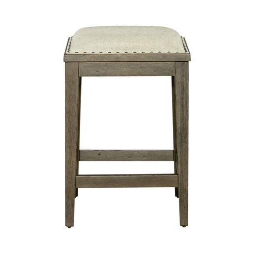Americana Farmhouse - Upholstered Console Stool - Dusty Taupe – Counter Height (24"-27") by Liberty Furniture at Furniture Wholesale Plus , Nashville furniture store