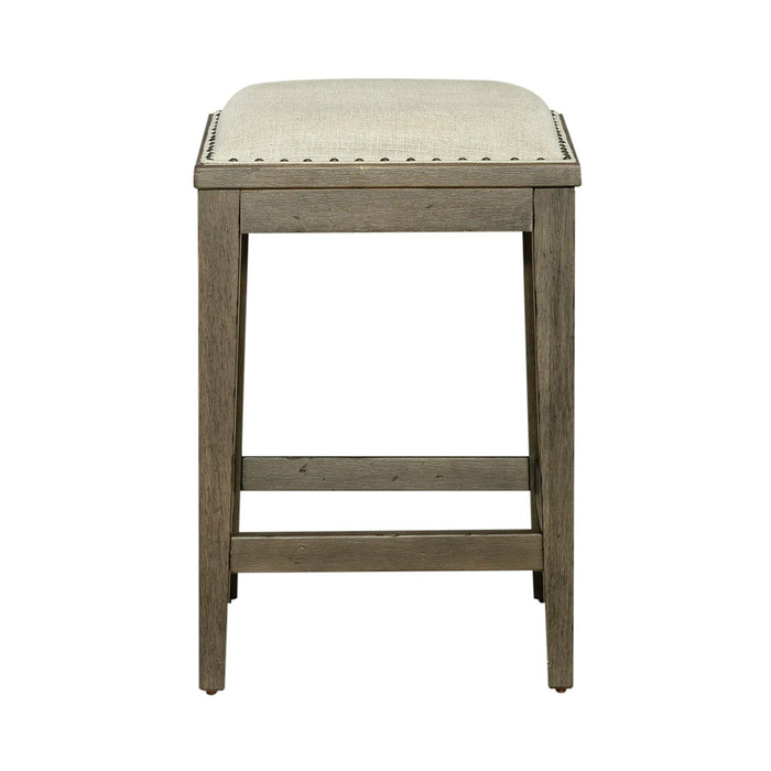 Americana Farmhouse - Upholstered Console Stool - Dusty Taupe – Counter Height (24"-27") by Liberty Furniture at Furniture Wholesale Plus , Nashville furniture store