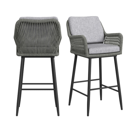 Bayhill - Fabric Barstool (Set of 2) - Black / Gray – Stool Sets by Elements International at Furniture Wholesale Plus , Nashville furniture store