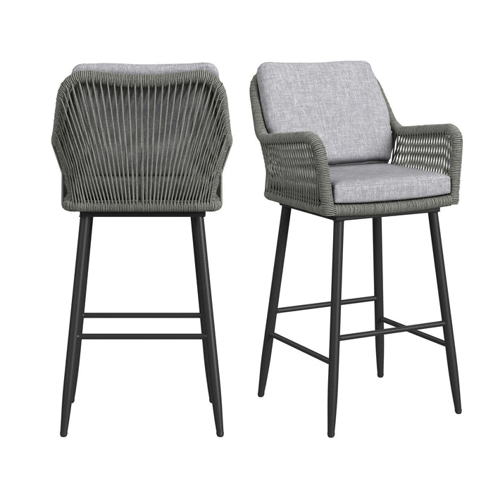 Bayhill - Fabric Barstool (Set of 2) - Black / Gray – Stool Sets by Elements International at Furniture Wholesale Plus , Nashville furniture store