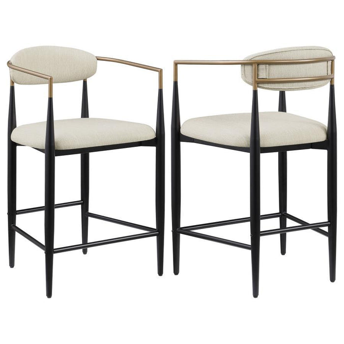Tina - Metal Counter Height Bar Stool With Upholstered Back And Seat (Set of 2) - Premium Stool Sets from Coaster Fine Furniture - Just $419! Shop now at Furniture Wholesale Plus  We are the best furniture store in Nashville, Hendersonville, Goodlettsville, Madison, Antioch, Mount Juliet, Lebanon, Gallatin, Springfield, Murfreesboro, Franklin, Brentwood