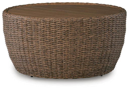 Double Point - Round Cocktail Table - Beige – Coffee Tables by Signature Design by Ashley® at Furniture Wholesale Plus , Nashville furniture store
