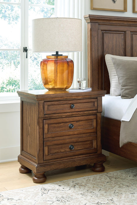 Zackaryn - Two Drawer Night Stand - Warm Brown – Accent Nightstands by Signature Design by Ashley® at Furniture Wholesale Plus , Nashville furniture store
