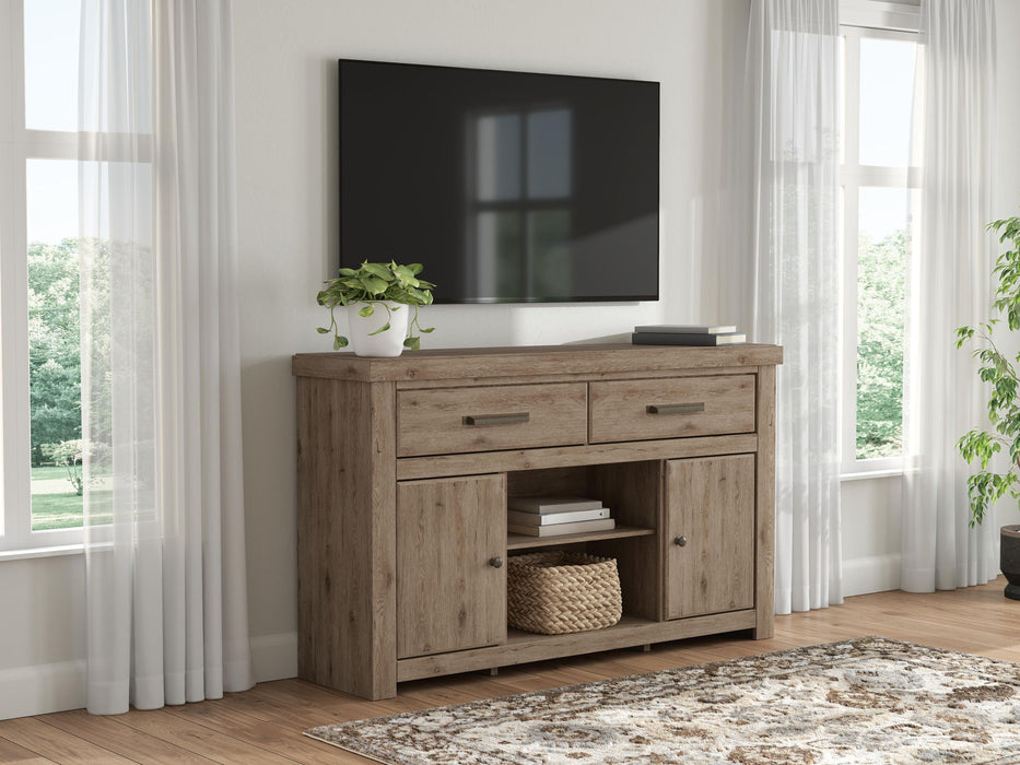 Garistyn - LG TV Stand With Fireplace Option – TV Stands by Signature Design by Ashley® at Furniture Wholesale Plus , Nashville furniture store