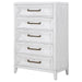 Marielle - 5-Drawer Bedroom Chest - Distressed White – Accent Chests by CoasterEveryday at Furniture Wholesale Plus , Nashville furniture store