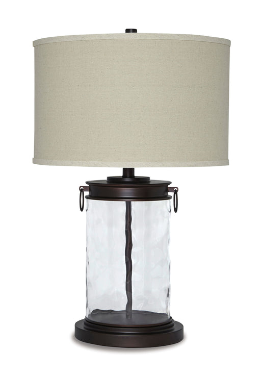 Tailynn - Clear / Bronze Finish - Glass Table Lamp - Premium Table Lamps from Signature Design by Ashley® - Just $138! Shop now at Furniture Wholesale Plus  We are the best furniture store in Nashville, Hendersonville, Goodlettsville, Madison, Antioch, Mount Juliet, Lebanon, Gallatin, Springfield, Murfreesboro, Franklin, Brentwood