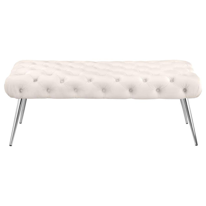 Ella - Upholstered Tufted Bench Metal Legs – Upholstered Benches by Coaster Fine Furniture at Furniture Wholesale Plus , Nashville furniture store