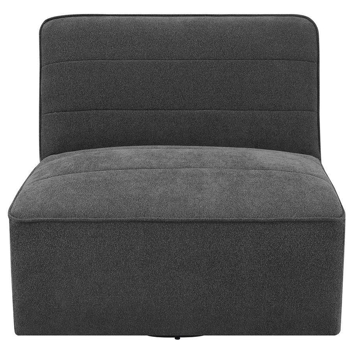 Cobie - Upholstered Armless Swivel Chair - Dark Charcoal – Swivel Chairs by Coaster Fine Furniture at Furniture Wholesale Plus , Nashville furniture store