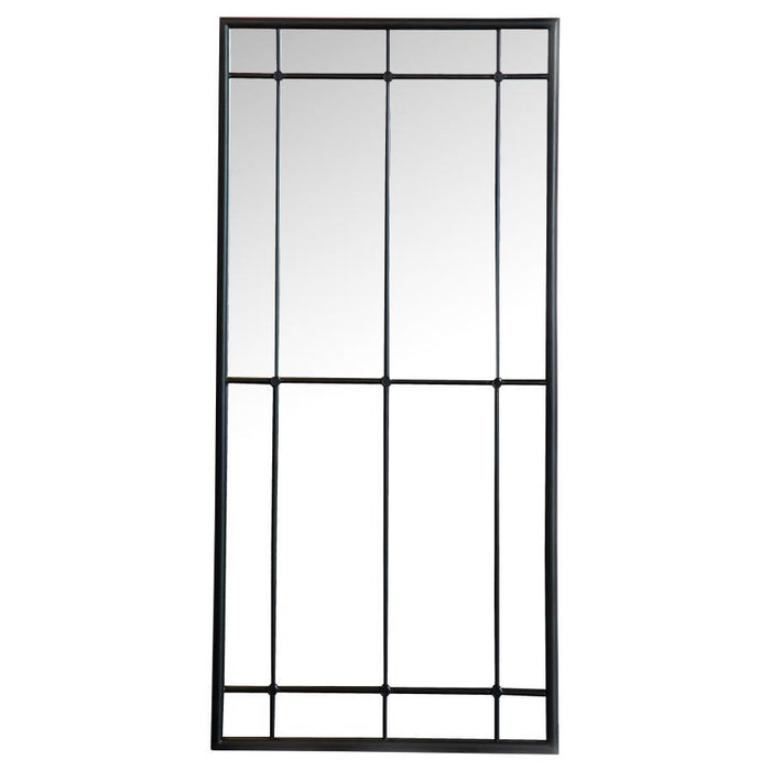 Annetta - Window Pane Floor Or Wall Mirror - Black – Floor Mirrors by CoasterEveryday at Furniture Wholesale Plus , Nashville furniture store