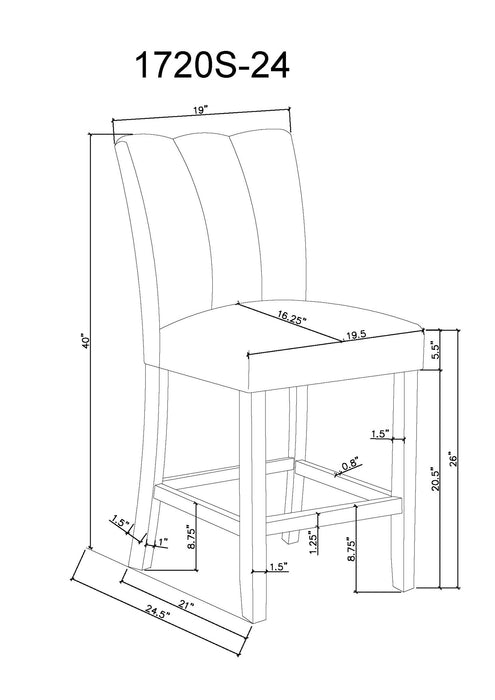 Vega - Counter Height Chair (Set of 2) - Mocha – Chair Sets by Crown Mark at Furniture Wholesale Plus , Nashville furniture store