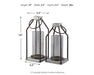 Diedrick - Lantern Set (Set of 2) - Gray / Black – Lanterns by Signature Design by Ashley® at Furniture Wholesale Plus , Nashville furniture store