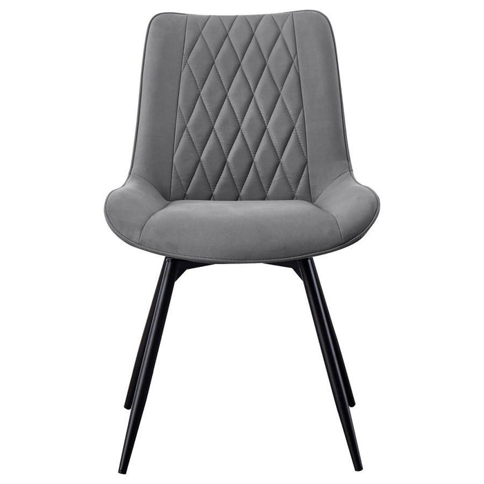 Diggs - Upholstered Swivel Dining Side Chair (Set of 2) - Gray – Chair Sets by CoasterEssence at Furniture Wholesale Plus , Nashville furniture store