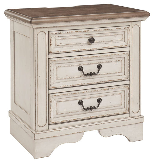 Realyn - Three Drawer Night Stand - White / Brown / Beige – Accent Nightstands by Signature Design by Ashley® at Furniture Wholesale Plus , Nashville furniture store