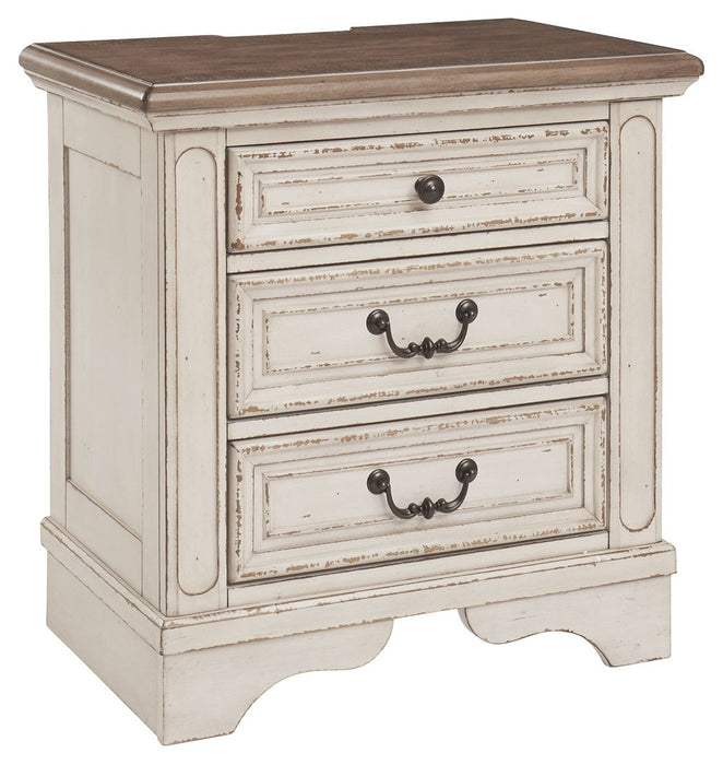 Realyn - Three Drawer Night Stand - White / Brown / Beige – Accent Nightstands by Signature Design by Ashley® at Furniture Wholesale Plus , Nashville furniture store