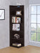 Alder - 6-Shelf Corner Bookcase - Cappuccino - Premium Standard Bookcases from CoasterEveryday - Just $209! Shop now at Furniture Wholesale Plus  We are the best furniture store in Nashville, Hendersonville, Goodlettsville, Madison, Antioch, Mount Juliet, Lebanon, Gallatin, Springfield, Murfreesboro, Franklin, Brentwood