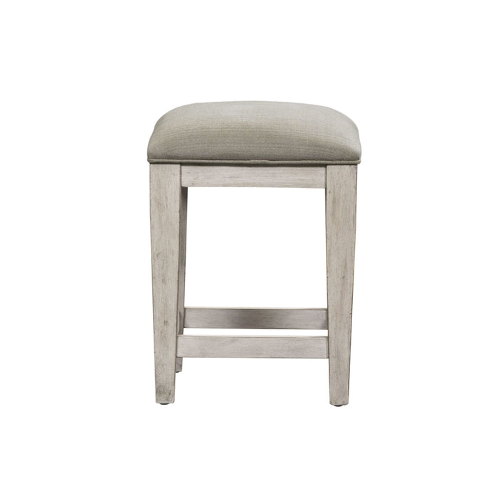 Heartland - Upholstered Console Stool - Antique White / Tobacco Tops – Counter Height (24"-27") by Liberty Furniture at Furniture Wholesale Plus , Nashville furniture store