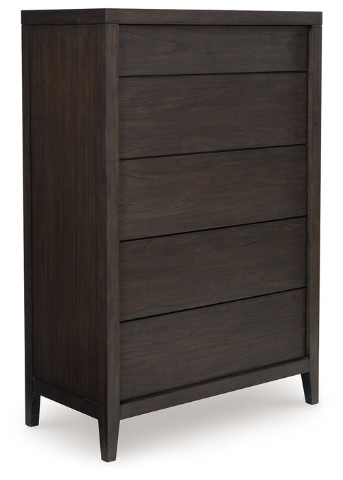 Westonfort - Five Drawer Chest - Espresso – Accent Chests by Ashley® at Furniture Wholesale Plus , Nashville furniture store
