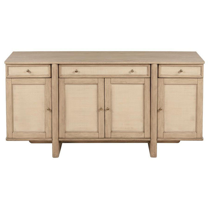 Kailani - 4-Door Cane Sideboard Buffet Cabinet - Beige Oak – Buffets by Coaster Fine Furniture at Furniture Wholesale Plus , Nashville furniture store