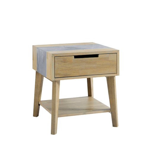 Calgary - Sintered Stone Inlay Side Table - Brown – End Tables by Steve Silver Furniture at Furniture Wholesale Plus , Nashville furniture store