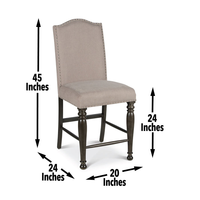 Caswell - Counter Chair (Set of 2) - Dark Gray – Chair Sets by Steve Silver Furniture at Furniture Wholesale Plus , Nashville furniture store