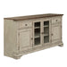 Morgan Creek - Entertainment TV Stand - Antique White / Wirebrushed Tobacco Accents – TV Stands by Liberty Furniture at Furniture Wholesale Plus , Nashville furniture store