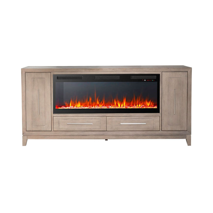 Fireplace TV Consoles - 80" Console With Fire FTS - Light Brown – Fireplace TV Stands by Liberty Furniture at Furniture Wholesale Plus , Nashville furniture store