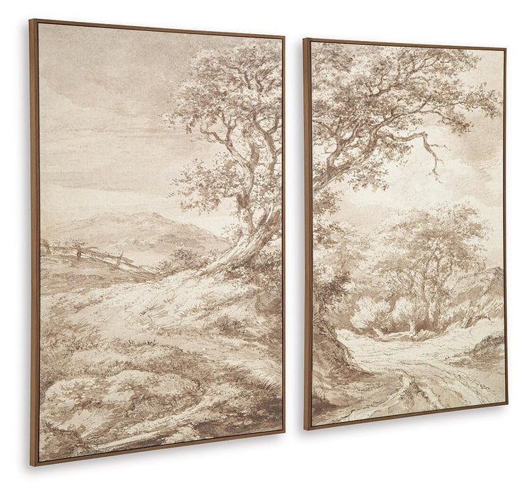 Stormish - Wall Art Set (Set of 2) - Beige / Brown – Canvas Art Sets by Signature Design by Ashley® at Furniture Wholesale Plus , Nashville furniture store