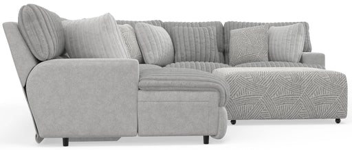 Abraxas - 6 Piece Power Reclining Sectional With Lay-Back Chaise, 2 Reclining Seats, And Included Cocktail Ottoman (LSF Chaise) - Moonstruck – 2 Piece Living Room Sets by Catnapper at Furniture Wholesale Plus , Nashville furniture store