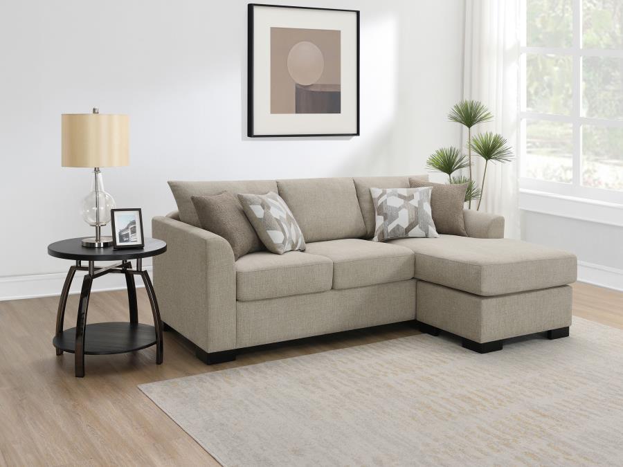 Storey - Upholstered Sleeper Sectional Chaise Sofa – Sleeper Sectionals by CoasterEveryday at Furniture Wholesale Plus , Nashville furniture store