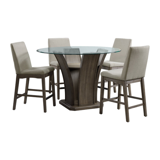 Dapper - 5 Piece Round Counter Height Dining Set (Table And Four Chairs) - Walnut – 5 Piece Dining Room Sets by Elements International at Furniture Wholesale Plus , Nashville furniture store