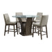 Dapper - 5 Piece Round Counter Height Dining Set (Table And Four Chairs) - Walnut – 5 Piece Dining Room Sets by Elements International at Furniture Wholesale Plus , Nashville furniture store