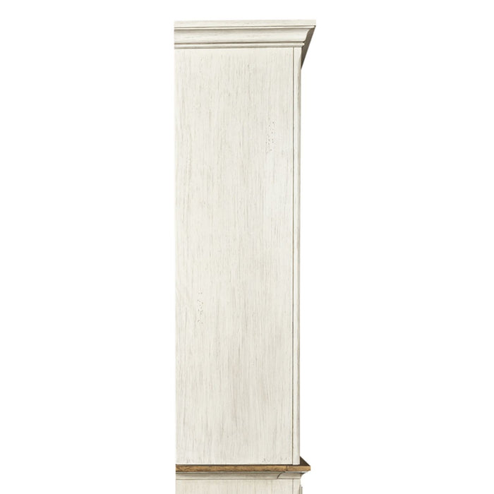 Farmhouse Reimagined - Entertainment Hutch - Antique White / Chestnut Tops – Hutches by Liberty Furniture at Furniture Wholesale Plus , Nashville furniture store