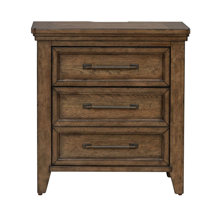 Carolina Park - Nightstand With Charging Station - Amber Brown – Nightstands w/ Charging Stations by Liberty Furniture at Furniture Wholesale Plus , Nashville furniture store