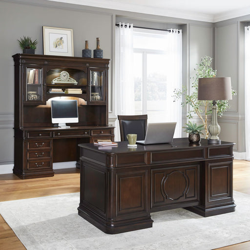 Brayton Manor - 5 Piece Home Office Jr Executive Set - Cognac – 5 Piece Home Office Sets by Liberty Furniture at Furniture Wholesale Plus , Nashville furniture store