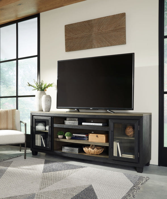 Foyland - XL TV Stand w/Fireplace Option - Black / Brown – TV Stands by Signature Design by Ashley® at Furniture Wholesale Plus , Nashville furniture store