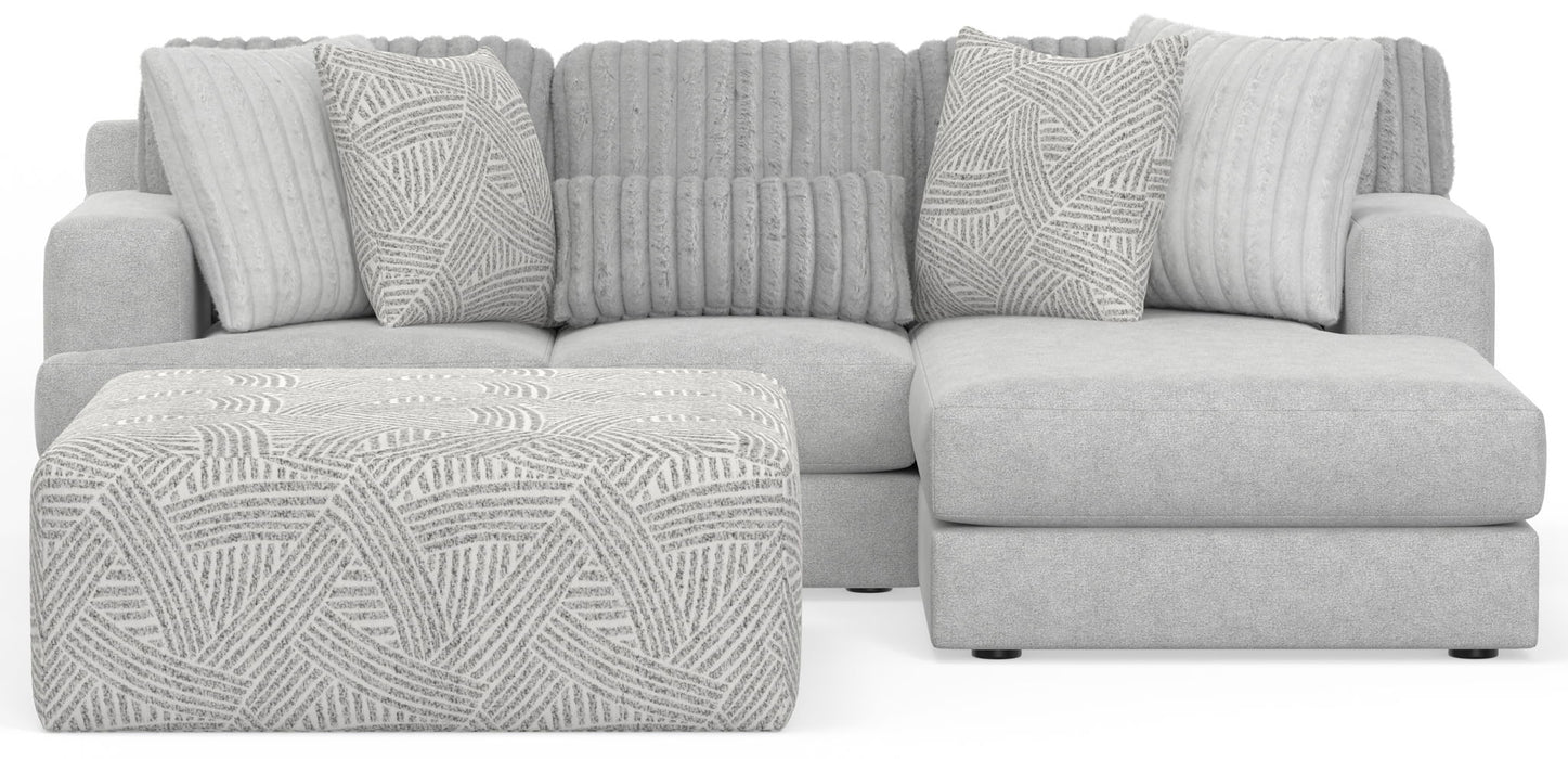 Logan - Upholstered Sectional With Comfort Coil Seating - 46" Cocktail Ottoman And Accent Pillows Included – 2 Piece Living Room Sets by Jackson at Furniture Wholesale Plus , Nashville furniture store