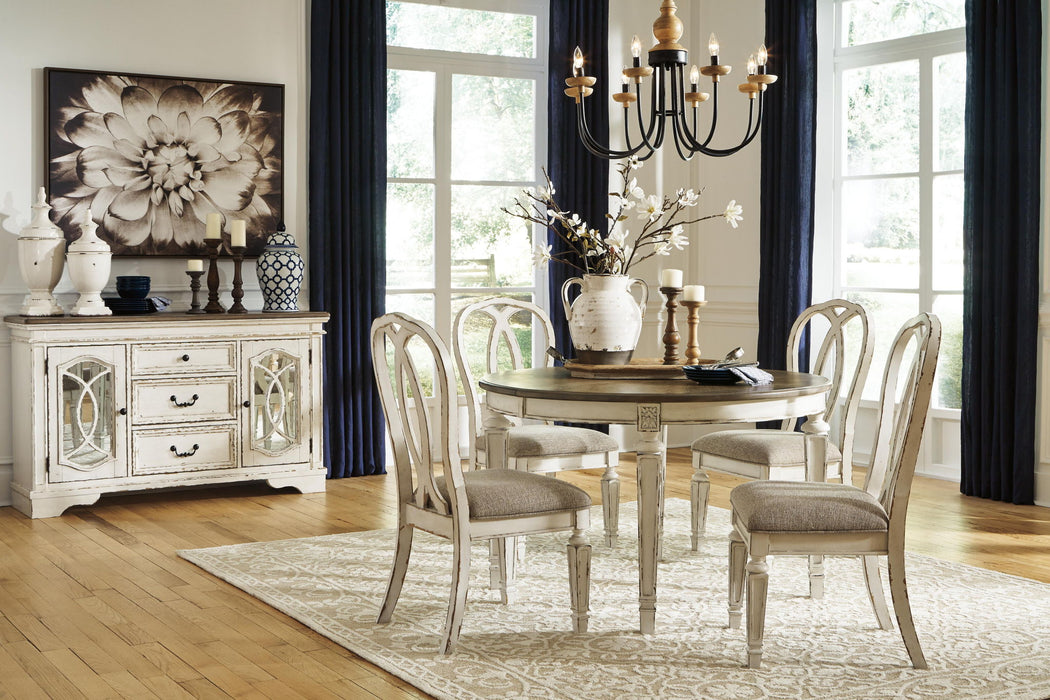 Realyn - Oval Dining Room Extension Table - Chipped White – Dining Tables with Extensions by Signature Design by Ashley® at Furniture Wholesale Plus , Nashville furniture store
