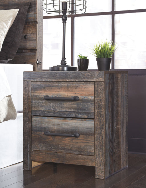 Drystan - Two Drawer Night Stand - Brown / Beige – Accent Nightstands by Signature Design by Ashley® at Furniture Wholesale Plus , Nashville furniture store