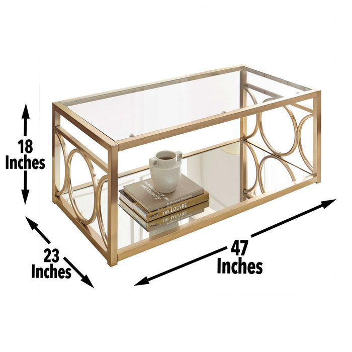 Olympia - Coffee Table - Gold – Coffee Tables by Steve Silver Furniture at Furniture Wholesale Plus , Nashville furniture store