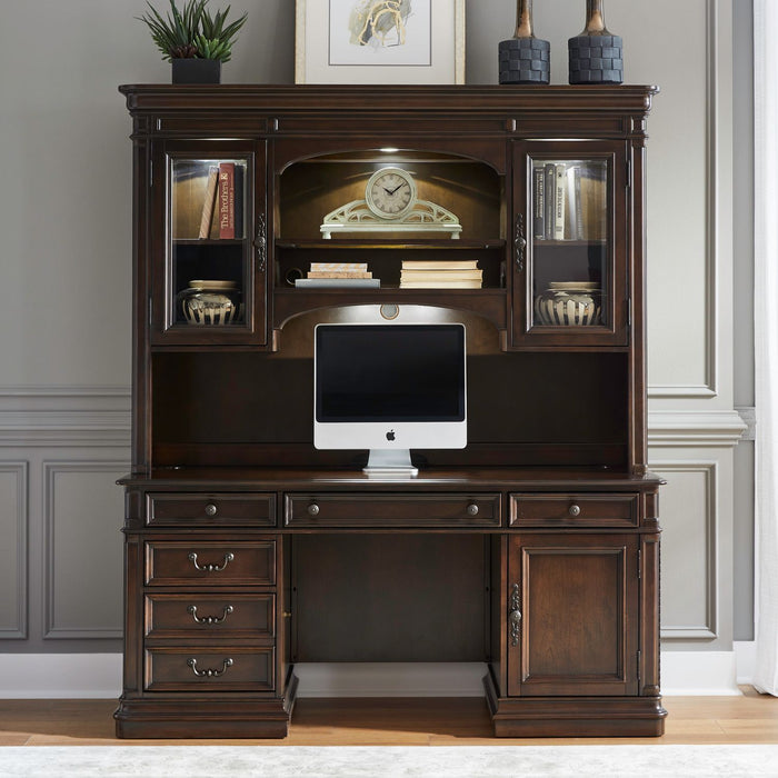 Brayton Manor - 3 Piece Jr Executive Credenza - Cognac – Credenzas & Hutches by Liberty Furniture at Furniture Wholesale Plus , Nashville furniture store