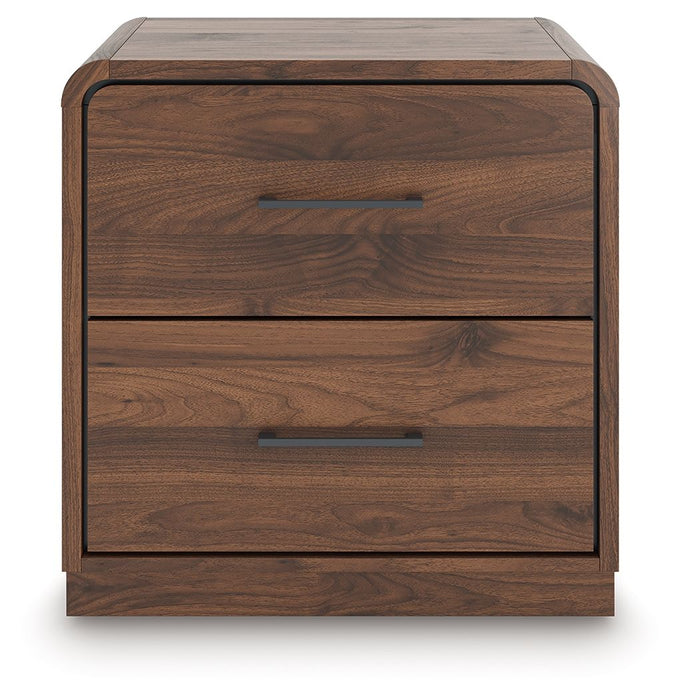 Fortlorn - Two Drawer Night Stand - Walnut Brown – Accent Nightstands by Signature Design by Ashley® at Furniture Wholesale Plus , Nashville furniture store