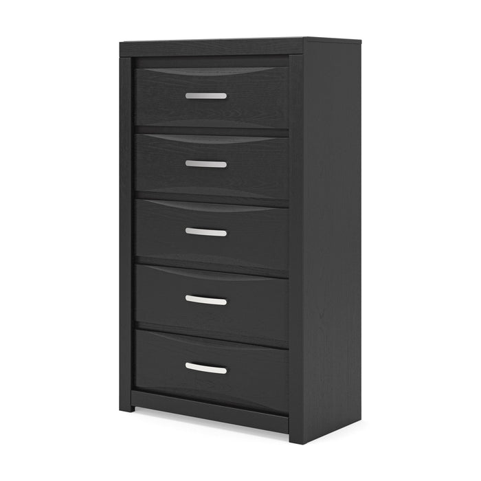 Stabotta - Five Drawer Chest - Black – Accent Chests by Signature Design by Ashley® at Furniture Wholesale Plus , Nashville furniture store