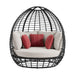 Playa - Twin Egg Chair With 3 Pillows - Dark Gray / Beige – Patio Swings by Elements International at Furniture Wholesale Plus , Nashville furniture store