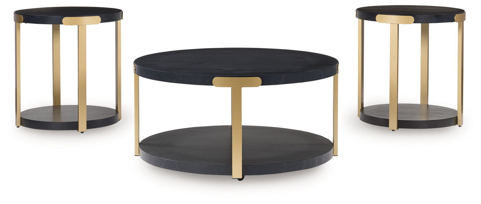 Shylore - Occasional Table Set (Set of 3) - Black / Brass Finish – Table Sets by Signature Design by Ashley® at Furniture Wholesale Plus , Nashville furniture store